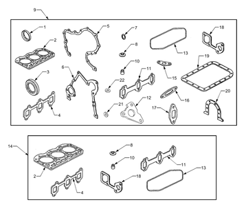 Gasket Sets Diagram and Parts List for 7304 54AD741100-54AT741100-54BD741100-54BT741100 Cub Cadet Lawn Tractor